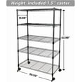thumbnail image 6 of 5-Tier Wire Storage Shelves, 30" D x 14" W x 63" H,1250 lb Load Capacity, Black,2-Pack, 6 of 7