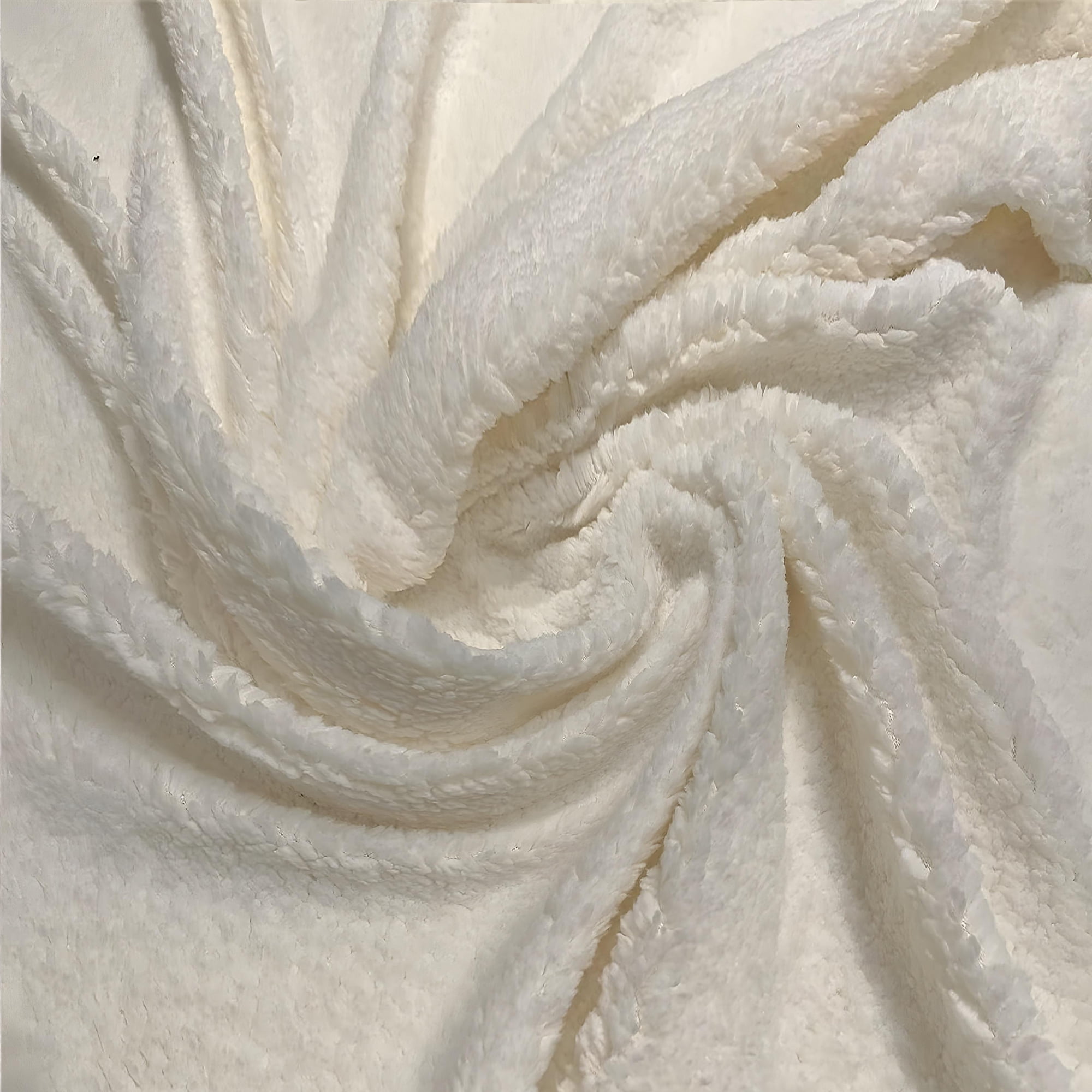 Mainstays 1.5 Yards 100% Polyester Sherpa Solid, White, 60" Wide for Crafts