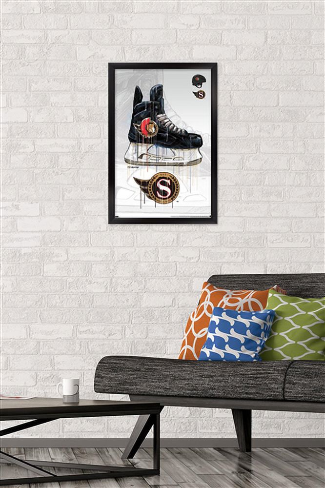 NHL Ottawa Senators - Drip Skate 21 Wall Poster, 14.725" x 22.375", Framed