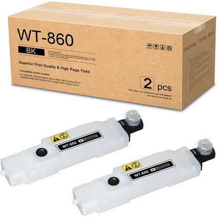 2 Pack WT-860 (1902LC0UN0) Waste Toner Box Replacement for Kyocera FS-C8650DN TASKalfa 3050ci 3500i 3501i Printers