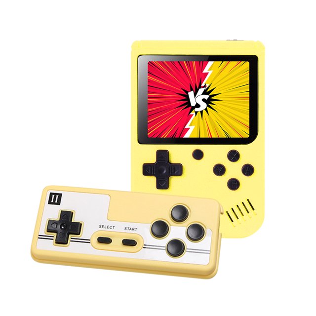 Consola de juegos retro con pantalla a color de 3,0 pulgadas con carga USB para niños y niñas (amarillo)