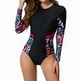 thumbnail image 2 of WAYUTE Womens Swimsuits One Piece Swimsuits Long Sleeve Bathing Suit Rash Guard Shirts Surfing Athletic Sporty Swimwear, 2 of 8