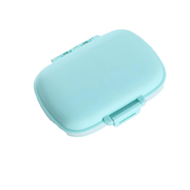 Caja de medicina sellada portátil de 8 celdas, A prueba de humedad, caja de píldoras de una semana, embalaje y almacenamiento, la medicación es Clara de un solo toque