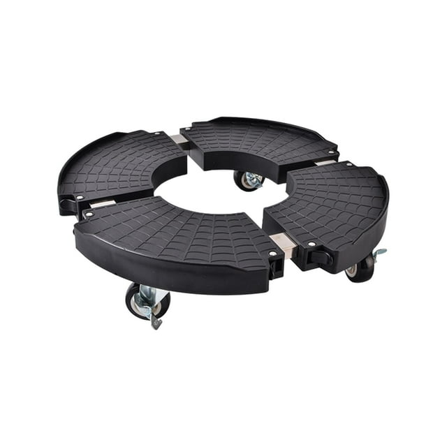 jinwen Support de Plante avec Roues avec Verrou Chariot Rond Robuste pour Pot Grand Chariot de Plante Noir