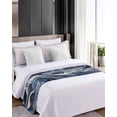 thumbnail image 4 of Bed Runner Scarf Twin Size, White Navy Blue Stain Bed Runners & Scarves for Foot of Beds, Marble Texture Abstract Art Decorative Bedding Runner Scarf for Hotel Home Bedroom, 4 of 6