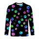 thumbnail image 4 of Ceisia Men's Colorful Glitter Paw Print T-Shirt | Slim Long-Sleeve Crewneck Casual Top Gift, 4 of 5