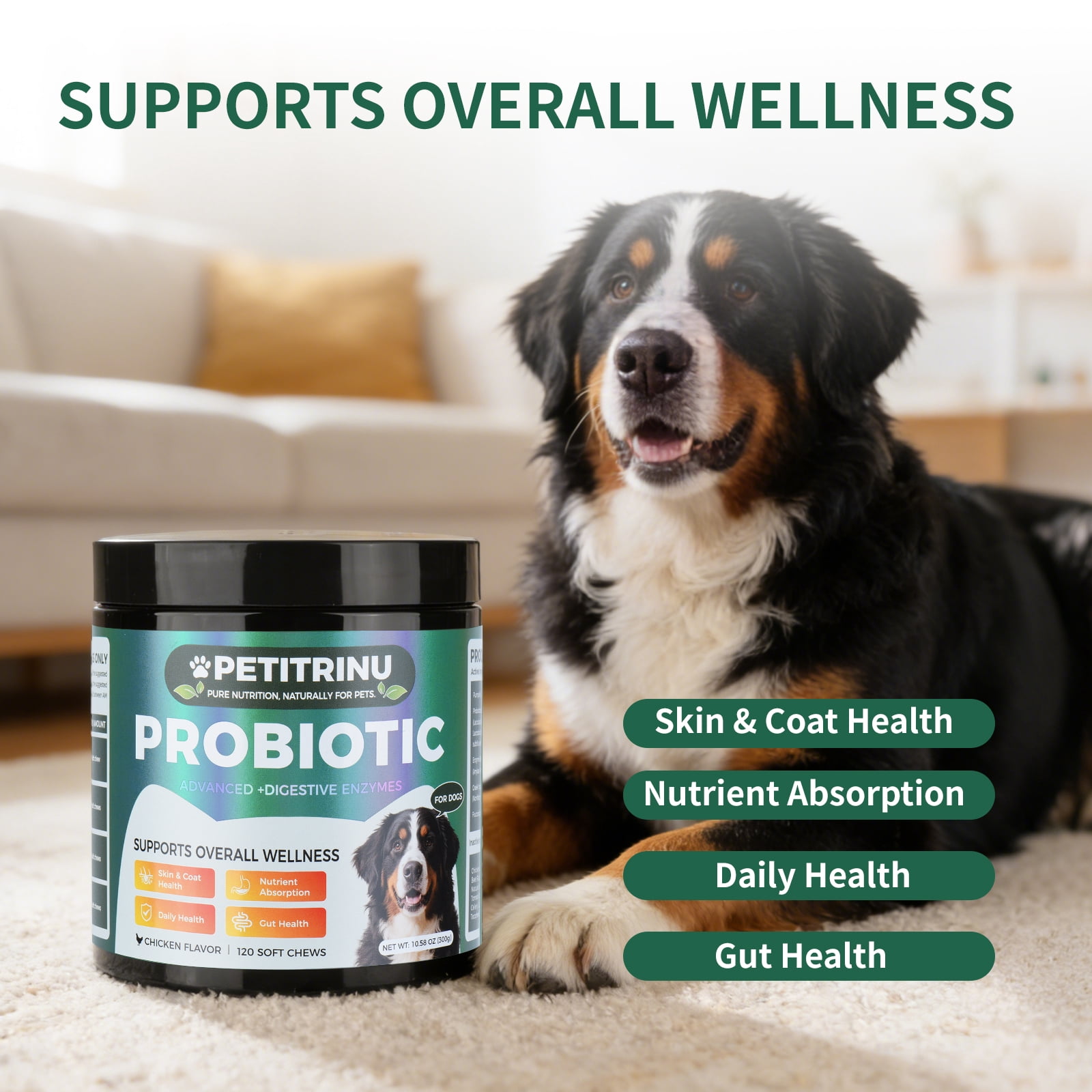 120 Chews Probiotics for Dogs