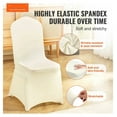 thumbnail image 2 of Stretch Spandex Folding Chair Covers - 100 Pack White - Universal Fitted Slipcovers for Weddings, Parties, Banquets - Washable Protective Covers, 2 of 7