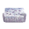 thumbnail image 4 of Jiueut Butterfly Lavender Print Recliner Loveseat Slipcover, 6 Pieces Breathable Furniture Protector Stretch Reclining Chair Covers with Storage Pocket, 4 of 7