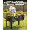 thumbnail image 7 of Sunvasagoo 48x24x32" Galvanized Steel Raised Garden Bed with Legs, 400lb Capacity Elevated Planter Box for Patio, Balcony, Brown, 7 of 7