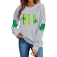 thumbnail image 3 of Tauxra Chandails à Enfiler de la Saint-Patrick pour Femmes, Manches Longues, Col Rond, Coupe Ample, Blouse Tunique Décontractée pour Femmes, 3 of 8