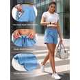 thumbnail image 4 of NELEUS Womens Athletic Shorts Workout Gym Shorts 5.5" Casual Lounge Set with Zipper Pockets 3 Pack,Black+Gray+Blue,US Size S, 4 of 12