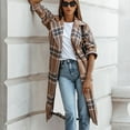 thumbnail image 4 of Womens Casual Flannel Plaid Button-Down Jacket Long Sleeve Lapel Pocketed Shacket Coat, 4 of 8