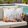 thumbnail image 4 of Fall Flowers Outdoor Waterproof Pillow Covers, Country Autumn Leaves Thanksgiving Plant Decorative Square Throw Pillowcase Sofa Cushion Sham for Patio/Couch/Chair, 16"x16" 2 Pack, 4 of 8