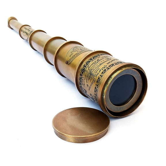 Antique Nautical Vintage Brass Telescope Etching Telescope (20”inch) Vintage Brass Telescope Victorian 1915 Best Gift Item