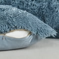 thumbnail image 6 of Home Soft Things Luxury Shaggy Faux Fur Throw Pillow Cases, Ultra Soft Plush Pillow Covers Fluffy Decorative Cushion Covers, No Pillow Insert, Set of 2, Silver Blue, 26x26 Inch, 6 of 6