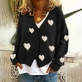 thumbnail image 2 of Annhoo Fuzzy Cardigan for Women Cute Graphic Printed Long Sleeve Button Front Sweater Tops Plus Size Fall Outwear, 2 of 4