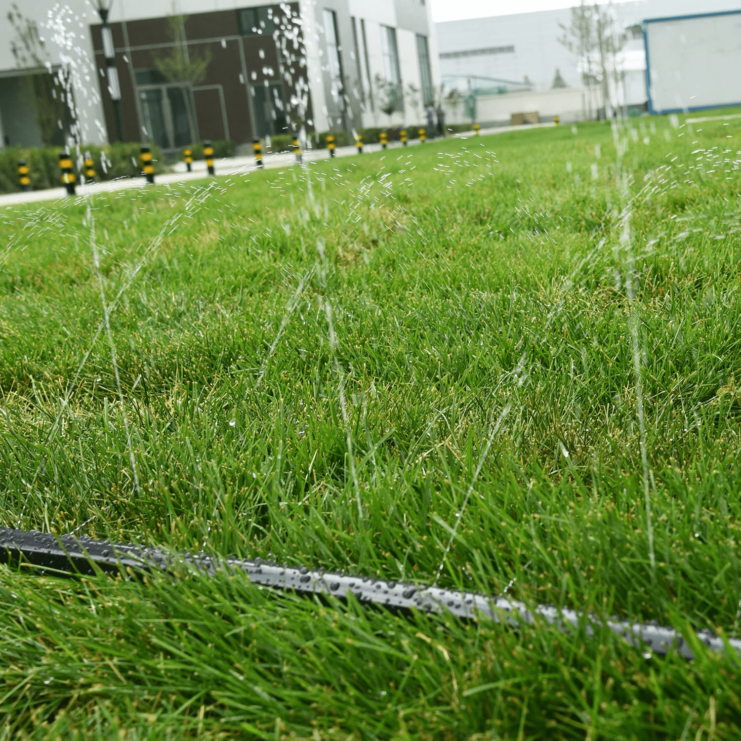 Lillian 39-feet Trampoline Sprinkler Water 12 Meters with Connector Flexible PVC Lawn Spray Water Sprinkler Garden Sprinkler Water Hose Irrigation Sprinkling Cooling Summer Toy for Kid Children