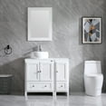 thumbnail image 6 of Wonline 36" White Bathroom Vanity Cabinet and Ceramic Vessel Sink, Equipped with Chrome Faucet Drain and Mirror Vanities Set, 6 of 6