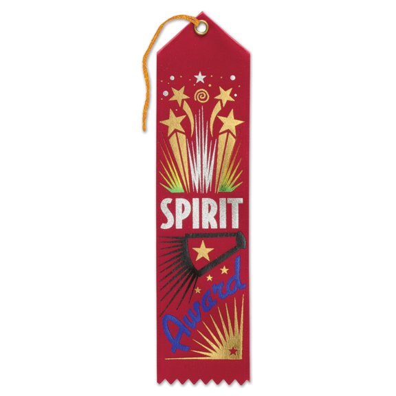 Beistle 2" x 8" Spirit Award Ribbon; Red 9/Pack AR020