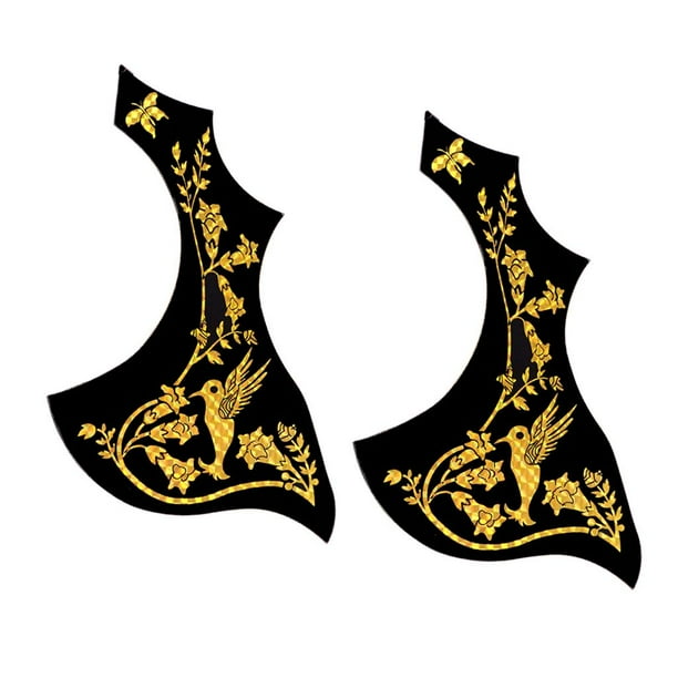 Golpeador de guitarra para guitarra acústica de 40 a 41 pulgadas Flor dorada