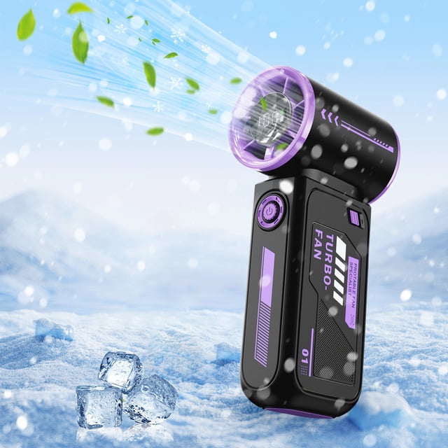 Fan Handheld Portable Handheld Turbo Fan Mini Handheld Fan Portable Fan for Travel Small Fan Handheld Fan Fashion Mecha High-Speed Turbine Small Wind Portable Digital Handheld Fan