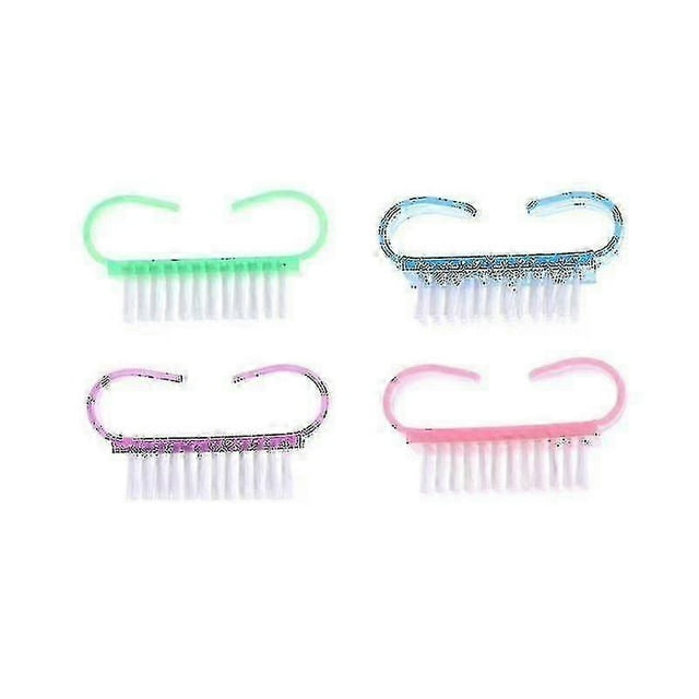 4pcs Cleaning Nail Brushes Cleat Shape Nail Art Care Dust Brushes Manicure Tools - Sjue