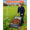 thumbnail image 6 of GARVEE Push Lawn Sweeper,21-inch Width Enhanced 4-Brush System Collector for Leaves & Grass,Strong Rubber Wheels & Heavy Duty Thickened Steel & 3.5 Cu. ft Hopper Bag,Black, 6 of 8