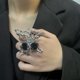 thumbnail image 2 of Anillo con apertura líquida de Rosa Negra y Metal Punk Vintage para mujer, anillo ajustable exagerado con forma de Animal, joyería estética, 2 of 5