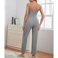 thumbnail image 5 of MakeMeChic Women's Lounge Sets 3 Piece Pajamas Set Open Front Cardigan Tank Tops Pants Loungewear Nightwear, 5 of 6