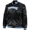 thumbnail image 2 of Men's Mitchell & Ness Black Minnesota Timberwolves Big & Tall Hardwood Classics Wordmark Satin Raglan Full-Zip Jacket, 2 of 3