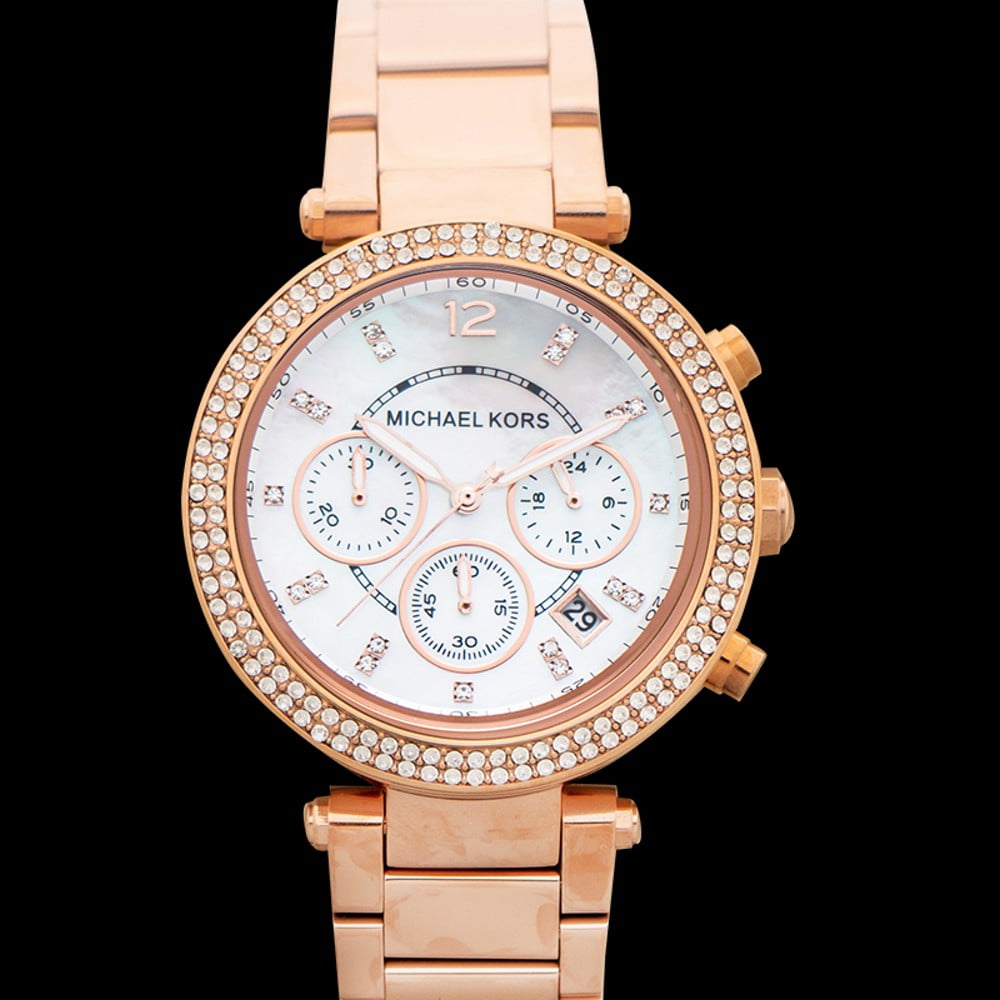 Women's Parker Chronograph Crystal Rose-Tone Stainless Steel Mother of Pearl Dial