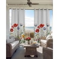 thumbnail image 4 of Spring Floral Blackout Curtains 2 Panels Red Blue Wildflower Plant Botanical Thermal Insulated Grommet Window Curtains for Bedroom Living Room 42"x45", 4 of 9