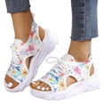 thumbnail image 3 of Kcodviy Chaussures pour Femmes Sandales de Randonnée à Semelles Épaisses pour Femmes Sandales à Lacets Poisson Sandales de Plage pour Femmes Bouche Sandales Décontractées pour Femmes, 3 of 8