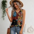 thumbnail image 5 of Kixjoy 250 Anniversary Usa Tank Tops V Neck Trendy Tank Tops Sleeveless Lounge Summer Pleated Shirts Patriotic Cozy Baggy Tank Tops, Multicolor XXL, 5 of 6