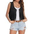 2024 New Women's Fringe Vest Turtleneck Hoodie Jackets Long Sleeve