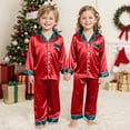 thumbnail image 2 of UAYOTSE Family Christmas Pajamas Matching Sets 2025 Silk Satin Plus Size Casual Matching Sets for Family,Sizes Kids 7-8 Years, 2 of 8