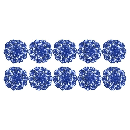 

LIJCC 10Pc Hand Knitted Coasters 10Pcs Doilies Crochet Cotton Lace Table Placemats Doilies Handmade Round Crochet Doilies Hook Flower Hollow Decorative Cushion Plate Pad