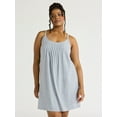 thumbnail image 2 of Joyspun Women's Cotton Blend Pleated Sleep Chemise with Pockets, Sizes S to 3X, 2 of 6