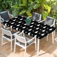 thumbnail image 2 of Christmas Tree Table Cloths for 4 Foot Rectangle Tables, Black White Winter Xmas Snowflakes Patio Waterproof Elastic Fitted Tablecloths, Washable Rectangular Table Cover for Camping, 2 of 8