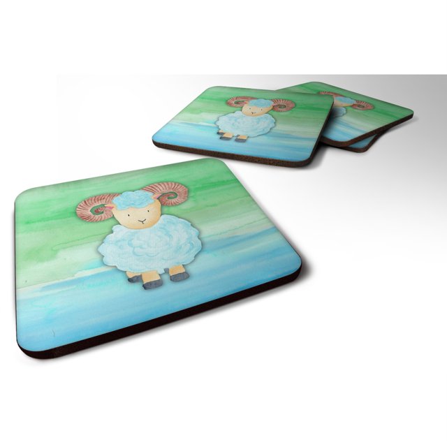 "Treasures Ram Watercolor Decorative coasters, 3.5, Multicolor" Caroline's Treasures BB7418FC