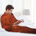 thumbnail image 6 of Naloa Spider Web Men’s Pajamas Set - Long Sleeve Button Down Sleep Shirt and Pajama Bottoms Sleepwear Set-Large, 6 of 7