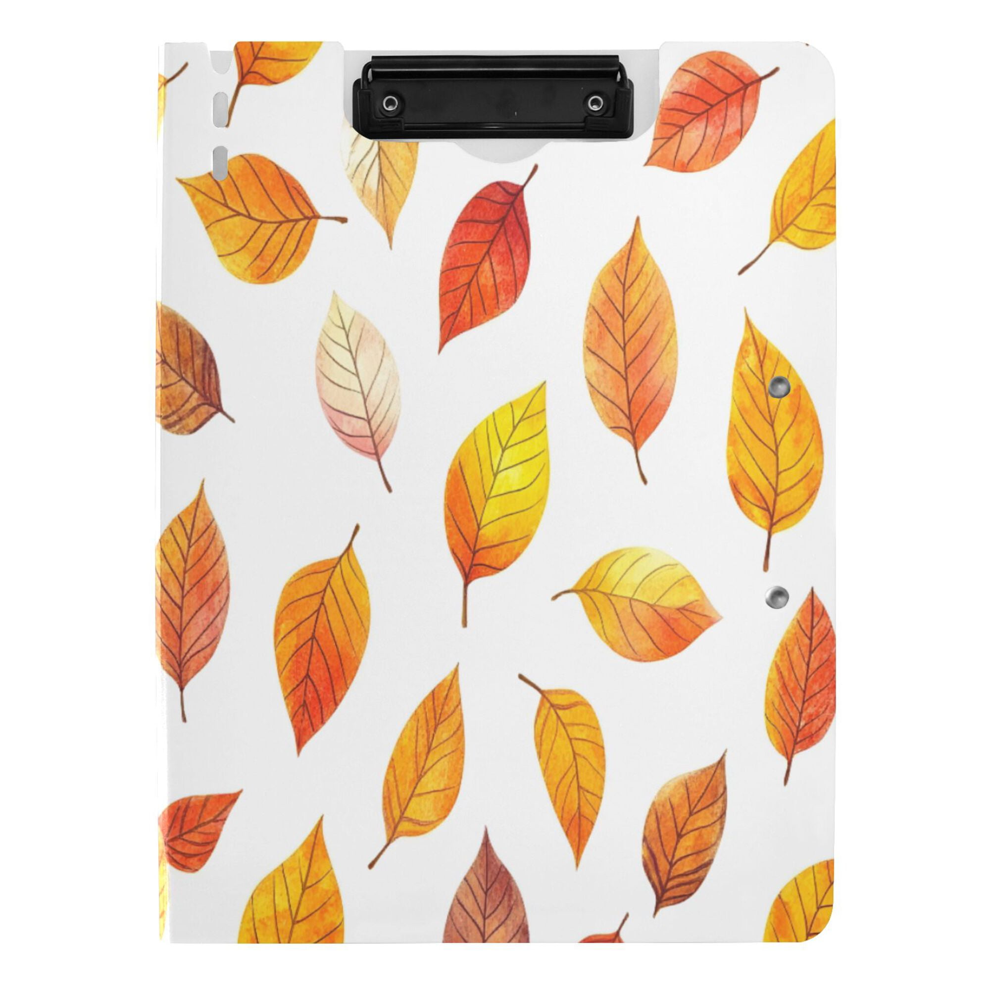 FORMRS A4 Clipboard Folder with Pen Holder Horizontal Foldable School Office Binder, Orange Leaves