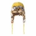 thumbnail image 2 of WITHMOONS Wool Felt Knit Ear Flap Beanie Hat Leopard Faux Fur LX7523 (Yellow), 2 of 4