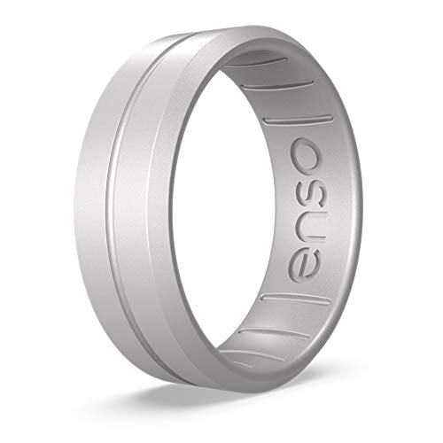 Enso Rings Classic Contour Silicone Ring – Stackable Multi Color Unisex Wedding Engagement Band – Thin Minimalist Band – 7.24mm, 1.9mm Thick 