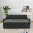 thumbnail image 6 of Sleeper Sofa, L Shaped Sectional Sofa with Pull Out Couch Bed and Storage Chaise, Convertible Sleeper Sofa with Copper nail for Living Room, Chenille, Dark Grey, 6 of 8