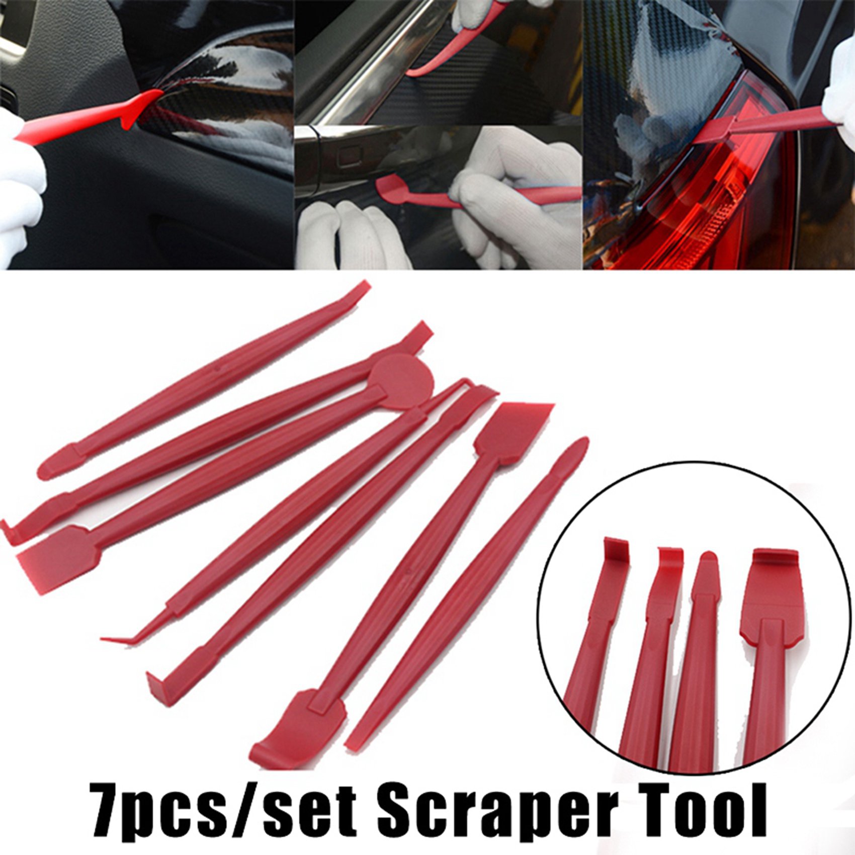 Car & Truck Window Tint For Honda 7Pcs Car Sticker Vinyl Wrap Film Squeegee Scraper Tools Car Stickers Installation Kit Cutter Knife 50 Vinyl Wrap Tools