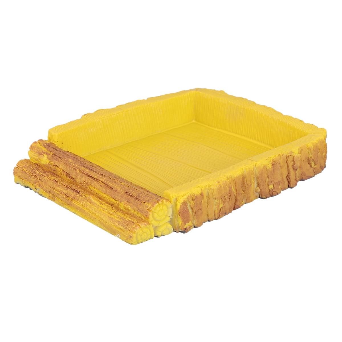 ELAYARD 1Pc Small Pet Drinking Bowl Yellow Durable Sturdy Material Reptile Water Tray