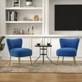 thumbnail image 2 of HOMCOM Armless Accent Chairs Set of 2 with Gold Leg Tufted Back for Bedroom, 2 of 10