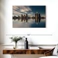 thumbnail image 3 of Elephant Stock Detroit Skyline Reflection Wall Art - Horizontal Canvas Wall Art - Living Room Wall Decor - Places Canvas - Teal And White Decor - 36" x 24", 3 of 8